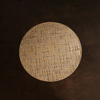 Beatriz Ball Vida Woven 15" Round Placemats Set Of 4 (gold)