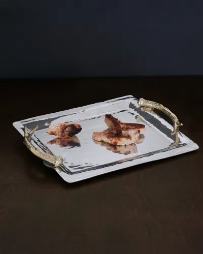 Beatriz Ball Western Antler Emerson Large Tray With Gold Handles