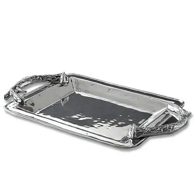 Beatriz Ball Western Antler Medium Rectangular Tray In Silver