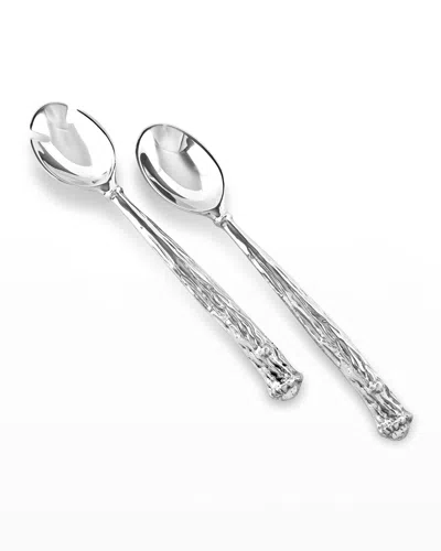 Beatriz Ball Western Antler Salad Servers In Silver