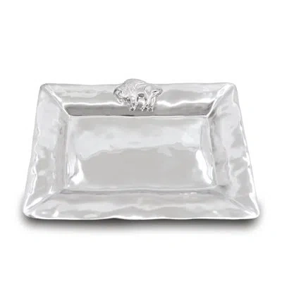 Beatriz Ball Western Buffalo Medium Rectangular Tray In Silver