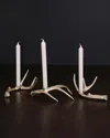 Beatriz Ball Western Sierra Modern Antler Candlestick, Set Of 3 In White