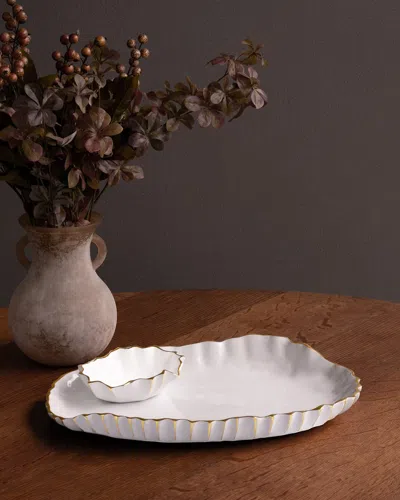 Beatriz Ball X Gretchen Murchison Thanni Mystic Large Oval Platter With Mini Bowl In Animal Print