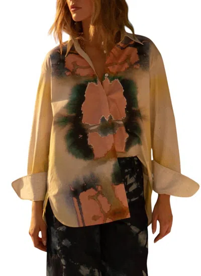 Beatriz Camacho Button Down Lu Shirt In Tie Dye In Multi