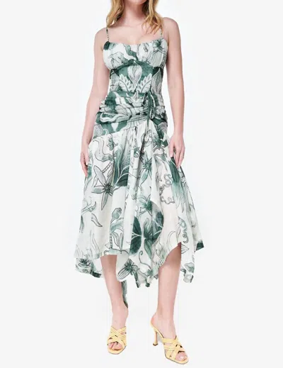 Beatriz Camacho Eres Midi Dress In Green Floral