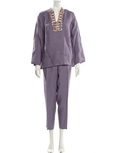 Pre-owned Beatriz Camacho Pant Set In Purple