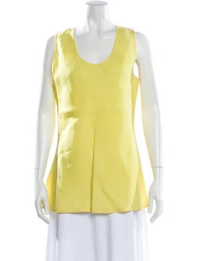 Pre-owned Beatriz Camacho Scoop Neck Sleeveless Top In Yellow