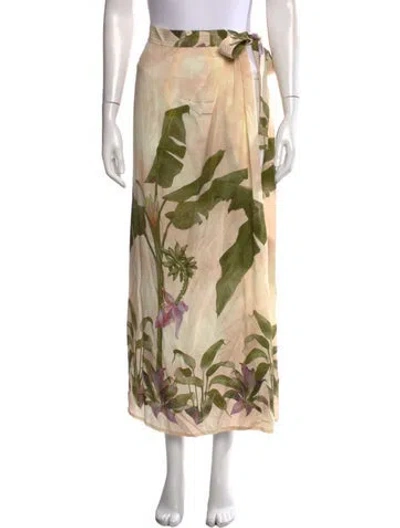 Pre-owned Beatriz Camacho Silk Midi Length Skirt In Neutrals