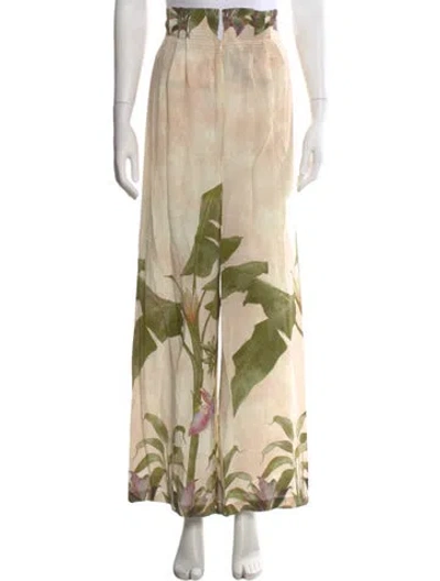 Pre-owned Beatriz Camacho Silk Wide Leg Pants W/ Tags In Neutral