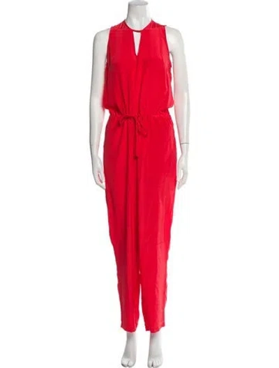 Pre-owned Beatriz Camacho V-neck Jumpsuit In Red