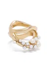 Beatriz Palacios Double Wave Ring In ゴールドトーン