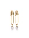 Beatriz Palacios Safety Pin Drop Earrings In Gold