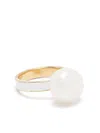 Beatriz Palacios White Moon Pearl Ring In Gold
