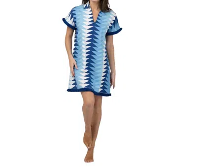 Beau & Ro Beach Tunic In Triangle Ocean In Blue