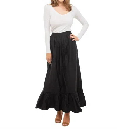 Beau & Ro Britt Silk Skirt In Black