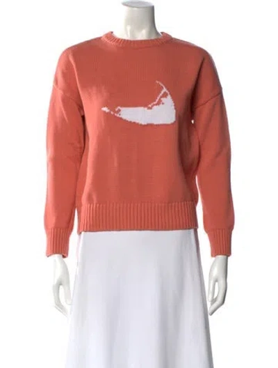 Pre-owned Beau & Ro Crew Neck Sweater In Orange
