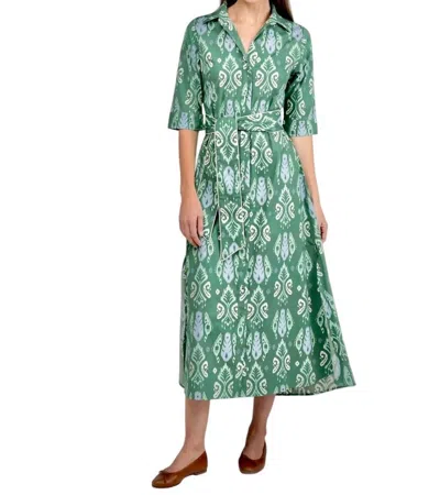Beau & Ro Eloise Ikat Maxi Dress In Green