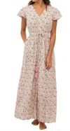 Beau & Ro Flutter Maxi Dress In Pink In Pink