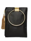 Beau & Ro Gold Ring Wristlet In Black