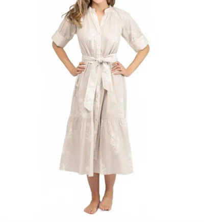 Beau & Ro Jane Dress In Beige Jaipur Floral In Neutral