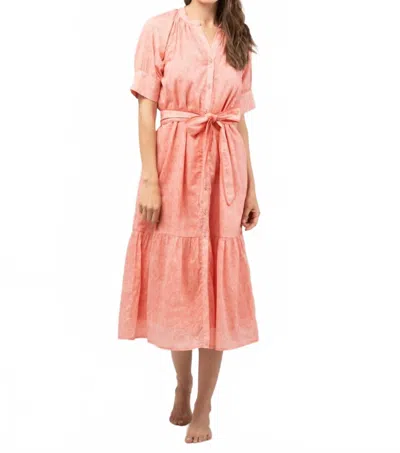 Beau & Ro Jane Midi Swirl Dress In Pink