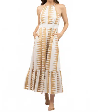 Beau & Ro Jenna Midi Dress In Edgy White In Multi