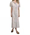 Beau & Ro Kris Ikat Stripe Maxi Dress In Ivory In Multi