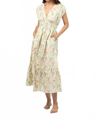 Beau & Ro Lauren Midi Dress In Cotswolds In Neutral