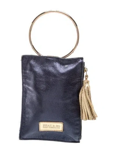 Pre-owned Beau & Ro Leather Evening Bag In Blue