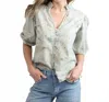 Beau & Ro Lily V-neckline Top In Olive In Green