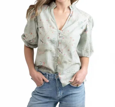 BEAU & RO LILY TOP IN SAGE MURAL