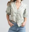 Beau & Ro Lily V-neckline Top In Olive