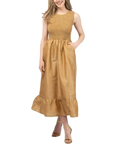 Beau & Ro Margot Dress In Gold