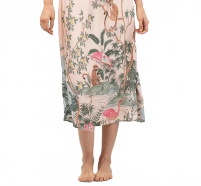 Beau & Ro Markey Midi Skirt In Monkey See In Pink