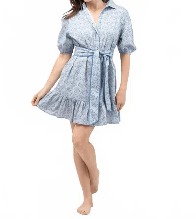 Beau & Ro Monica Mini Dress In Blue Swirl In Multi