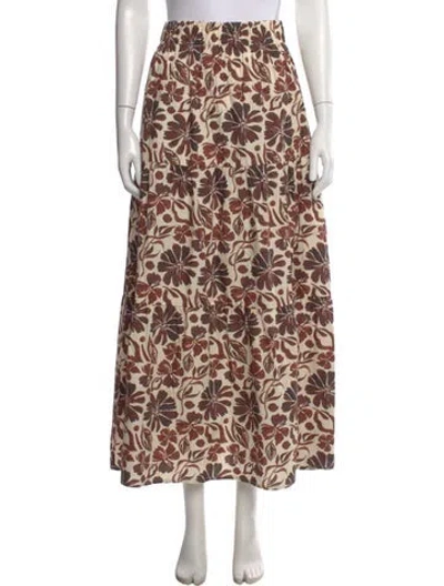 Pre-owned Beau & Ro Printed Midi Length Skirt In Multi