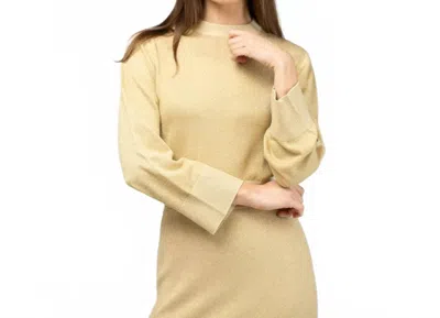 Beau & Ro Shimmer Crewneck Top In Gold