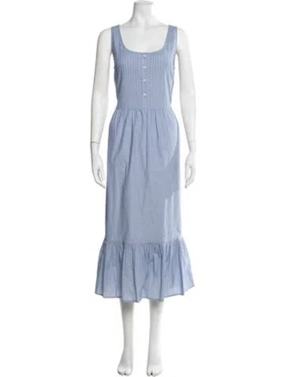 Pre-owned Beau & Ro Striped Long Dress In Blue