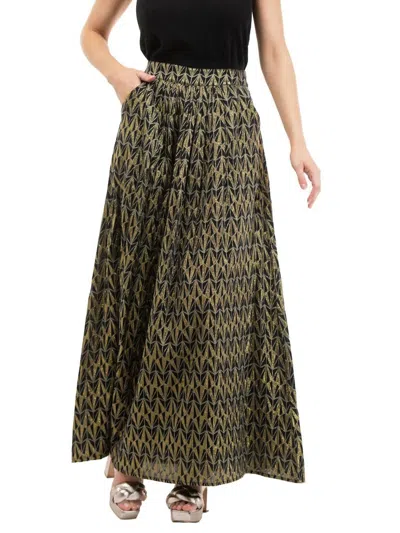 Beau & Ro Women's A-line Skirt Geo Shine In Black