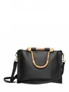 Beau & Ro Women's Bamboo Clutch + Crossbody In Black