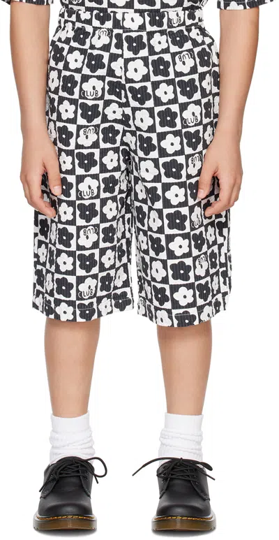 Beau Loves Kids Black & White Check Shorts In Club Black