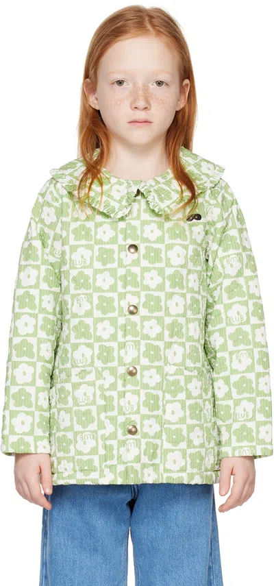 Beau Loves Kids Green Martha Collar Jacket In Club Olive Green
