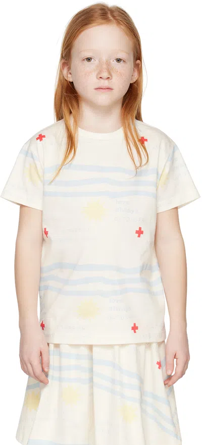Beau Loves Kids White Printed T-shirt In Adventure Club