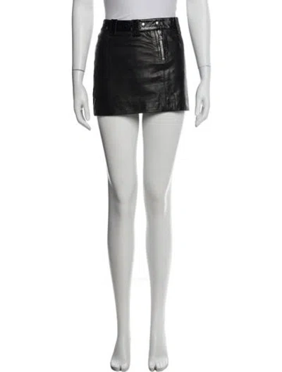 Pre-owned Beau Souci Goat Leather Mini Skirt In White