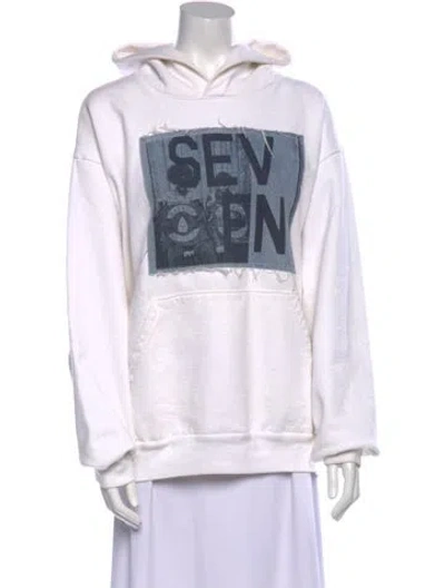Pre-owned Beau Souci Graphic Print Crew Neck Sweatshirt In White