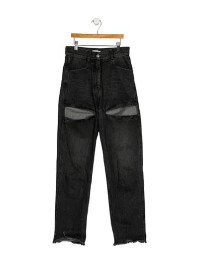 Pre-owned Beau Souci High-rise Straight Leg Jeans In Gray