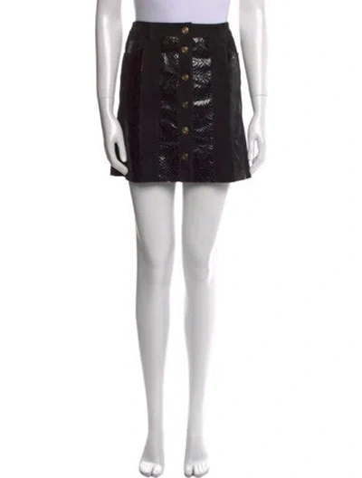 Pre-owned Beau Souci Leather Mini Skirt In Black