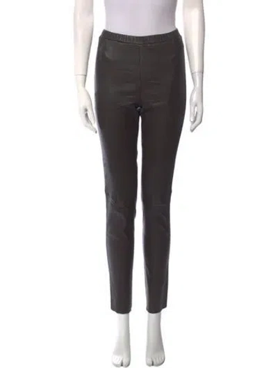 Pre-owned Beau Souci Leather Skinny Leg Pants In Black