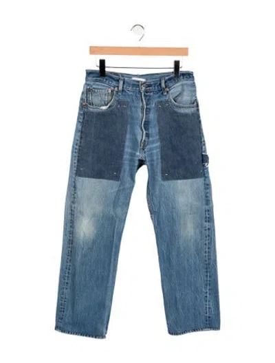 Pre-owned Beau Souci Mid-rise Straight Leg Jeans In Blue