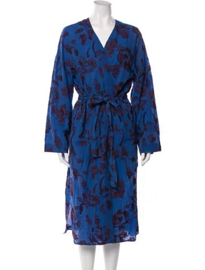Pre-owned Beau Souci Printed Robe In Blue